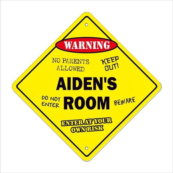 14 in. Aidens Crossing Zone Xing Room Sign