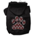 thumbnail image 1 of 14 in. Candy Cane Chevron Paw Rhinestone Dog Hoodie, Black - Large, 1 of 1