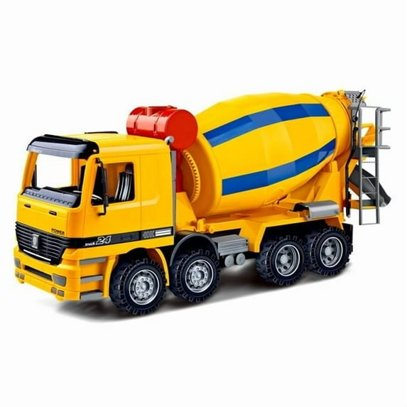 14 in. Cement Mixer Construction Vehicle Powered by Friction for Kids