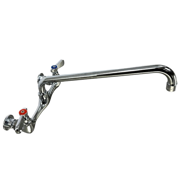 14 in. Heavy-Duty Commercial Kitchen Restaurant Faucet, Splash Mount Faucet with 14 Inch Swing Spout