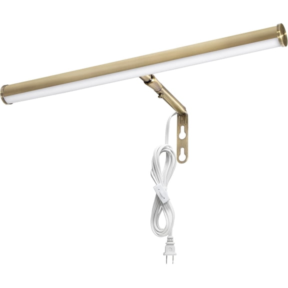 14 in. LED Picture Light - Integrated LED Display Wall Light, 3000K Warm White, 200 Lumens, Includes On/Off Switch, Adjustable Decor Light for Indoor Art Display - Antique Brass Finish