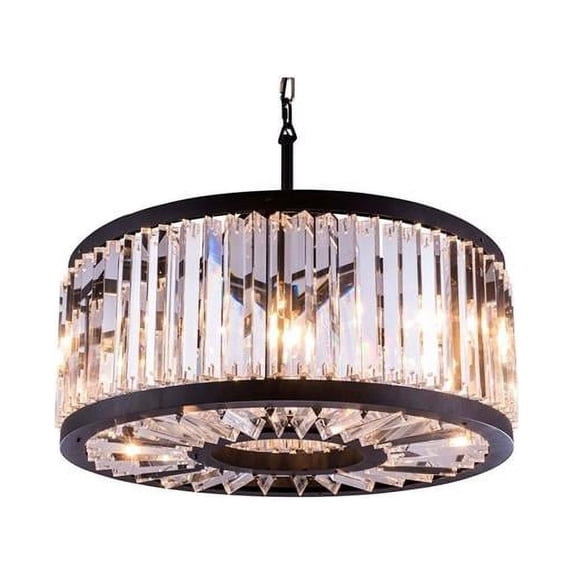 14 in. Metro - Pendant with Heirloom Handcut Golden Teak Crystal, Smoky & Mocha Brown