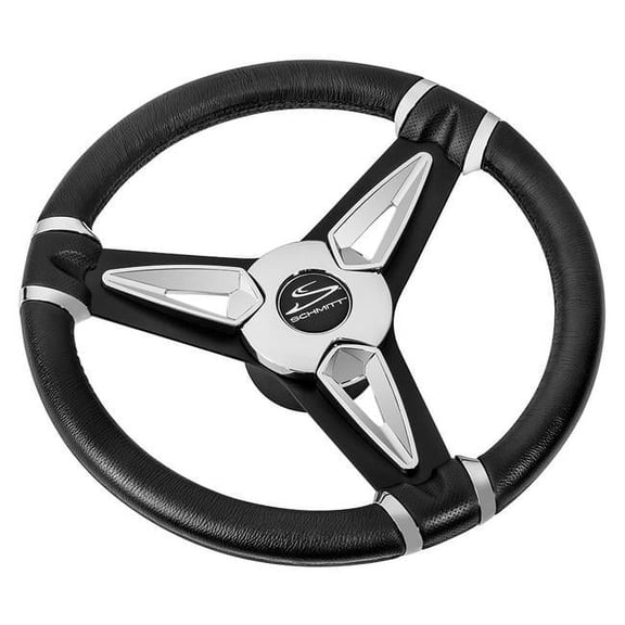 14 in. PU50 Wheel Cap & Spoke Inserts, Black & Chrome - 0.7 in. Tapered Shaft