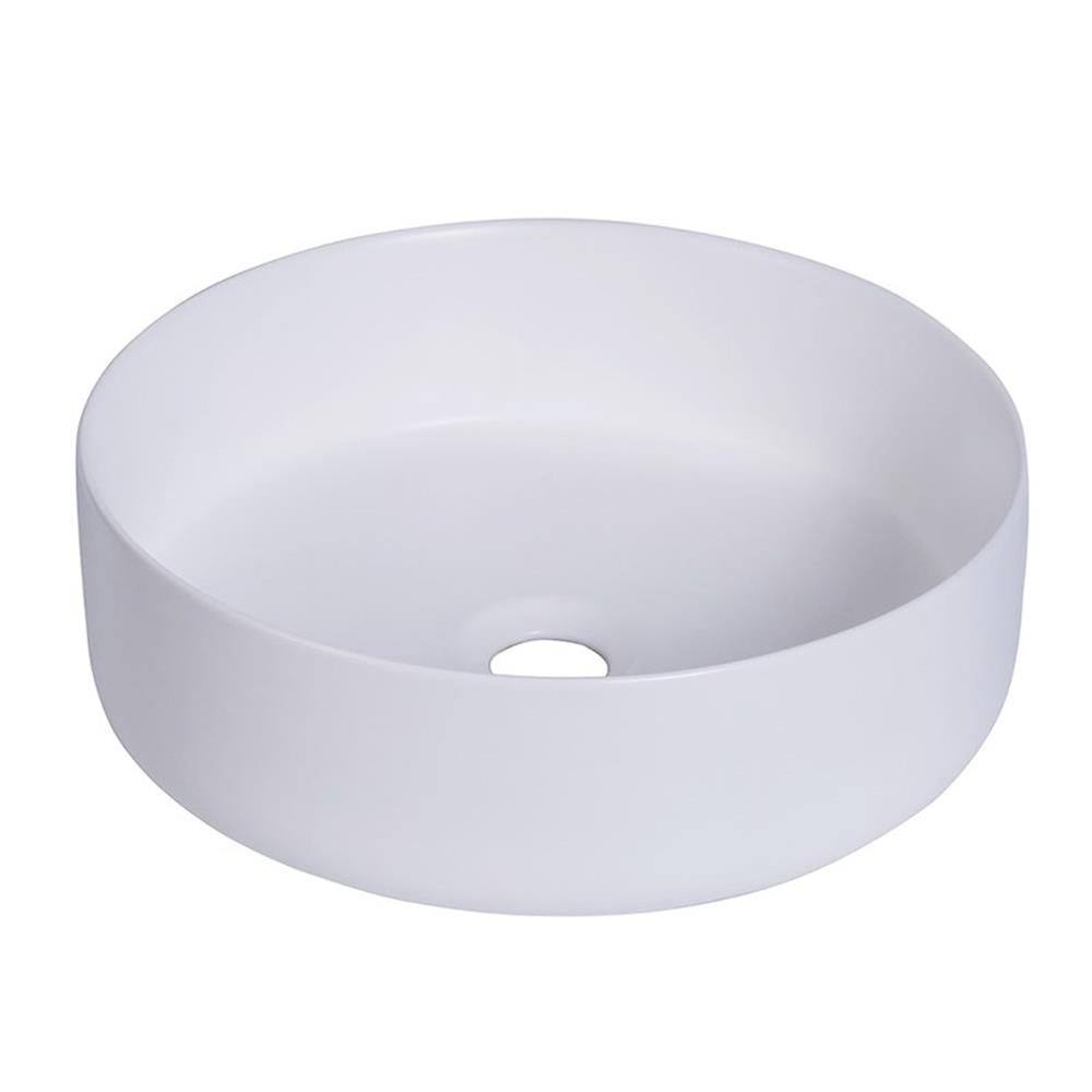 14'' Round White Ceramic Undermount Bathroom Sink