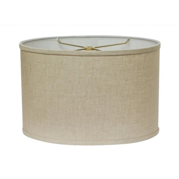 14 in. Throwback Oval Linen Lampshade, Dark Wheat