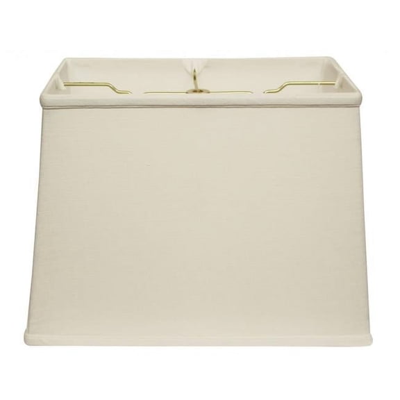 14 in. Throwback Rectangle Linen Lampshade, White
