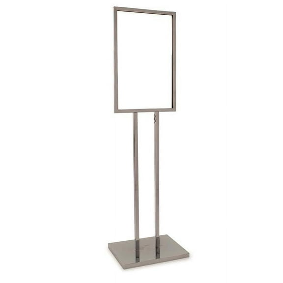 14 in. W x 22 in. H Chrome Bulletin Sign Holder with Heavy-Duty Raised Base (Pack of 1)