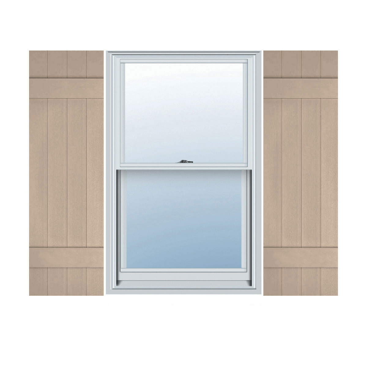 14 in. W x 39 in. H Builders Edge, Standard Four Board Joined (2 Batten), Board-n-Batten Shutters, Includes Matching Installation Spikes, 023 - Wicker