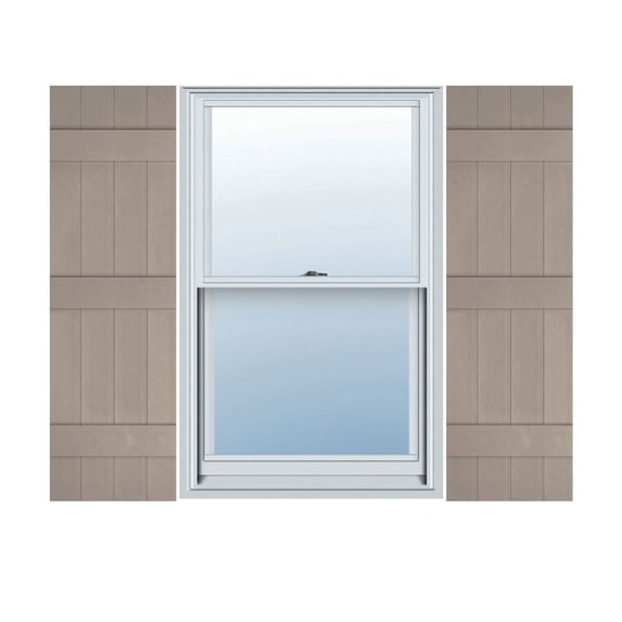 14 in. W x 55 in. H Builders Edge, Standard Four Board Joined (3 Batten), Board-n-Batten Shutters, Includes Matching Installation Spikes, 008 - Clay