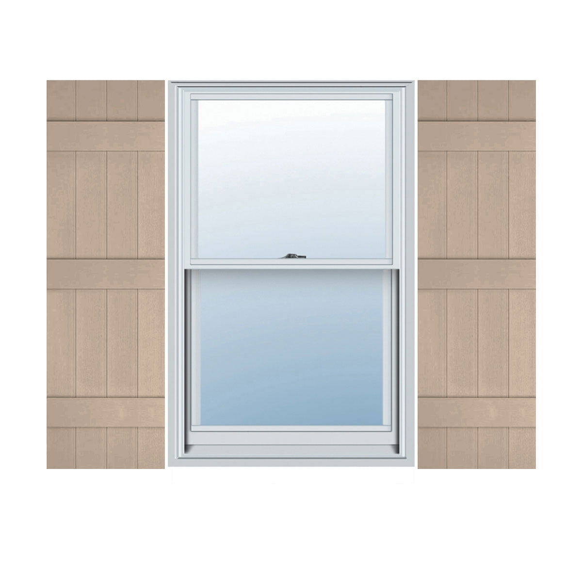 14 in. W x 71 in. H Builders Edge, Standard Four Board Joined (3 Batten), Board-n-Batten Shutters, Includes Matching Installation Spikes, 023 - Wicker
