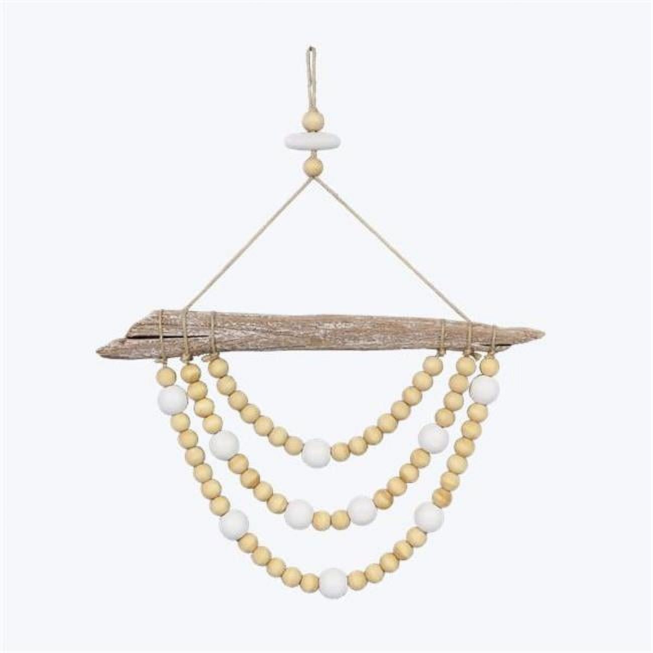 14 in. Wide Driftwood & Bead Wall Decor
