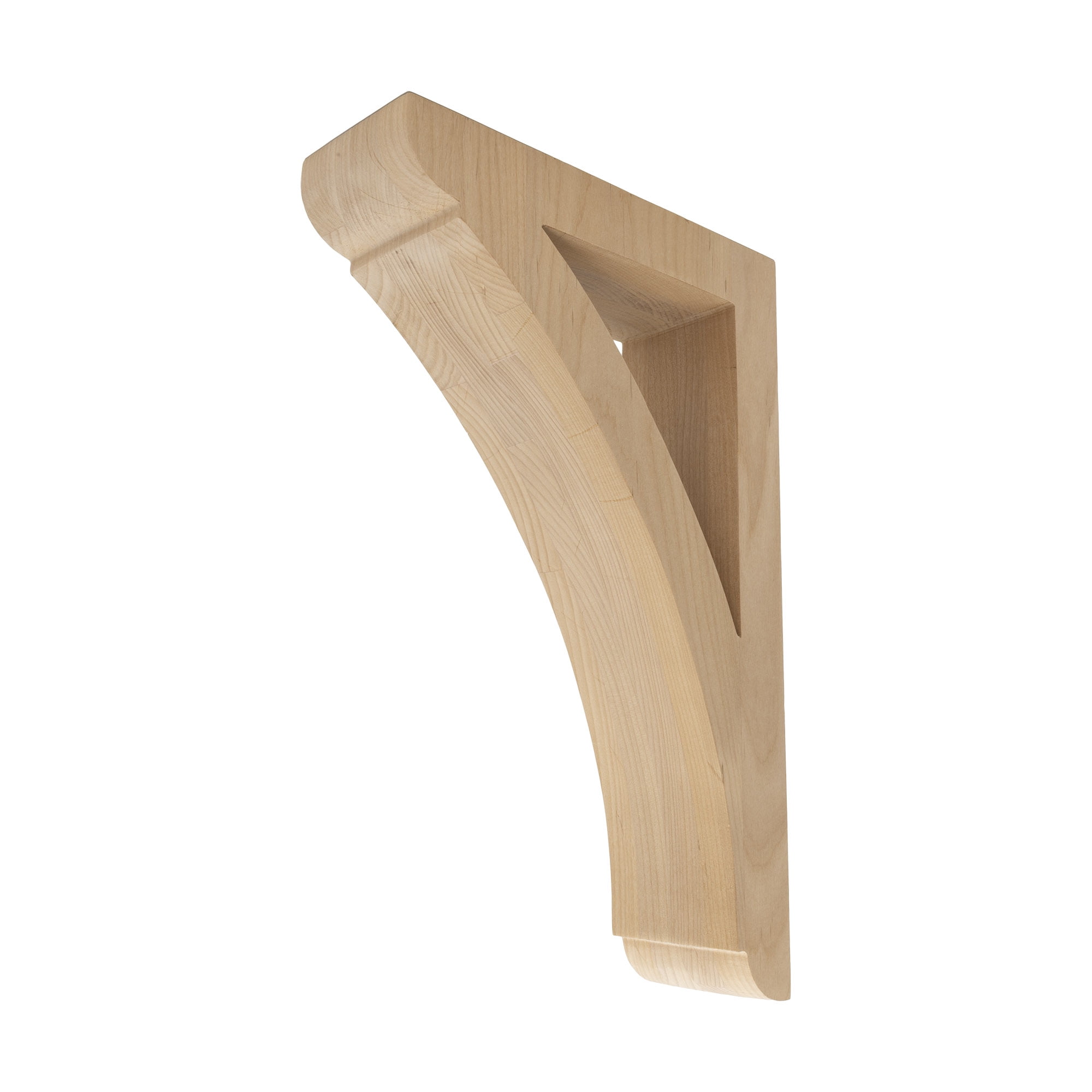 14" x 3" x 9" Unfinished Alder Wood Traditional Corbel