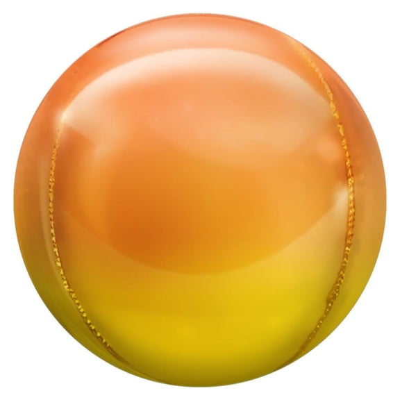 14 inch 3D Sphere - Metallic Ombre Yellow & Orange Foil Mylar Balloon - Party Supplies Decorations