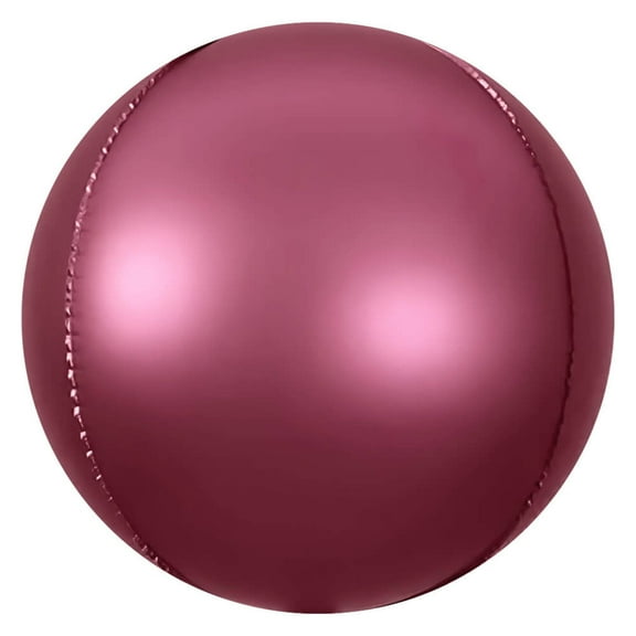 14 inch 3D Sphere - Satin Burgundy Foil Mylar Balloon - Party Supplies Decorations