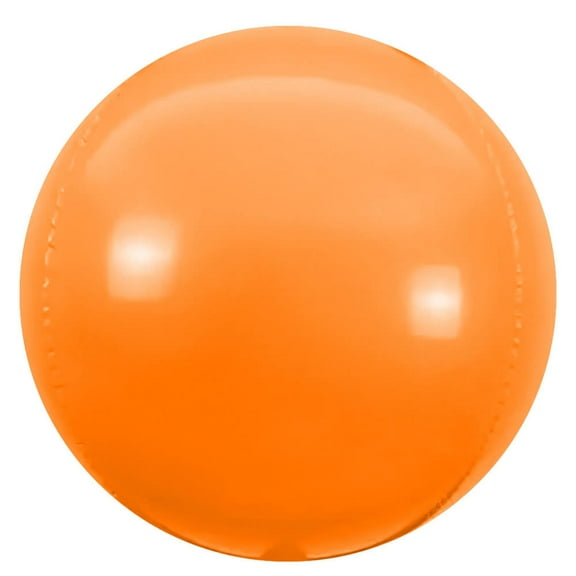 14 inch 3D Sphere - Tangerine Orange Plastic Balloons - Party Supplies Decorations