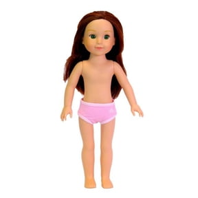 14 inch Auburn Haired Doll with Green Eyes