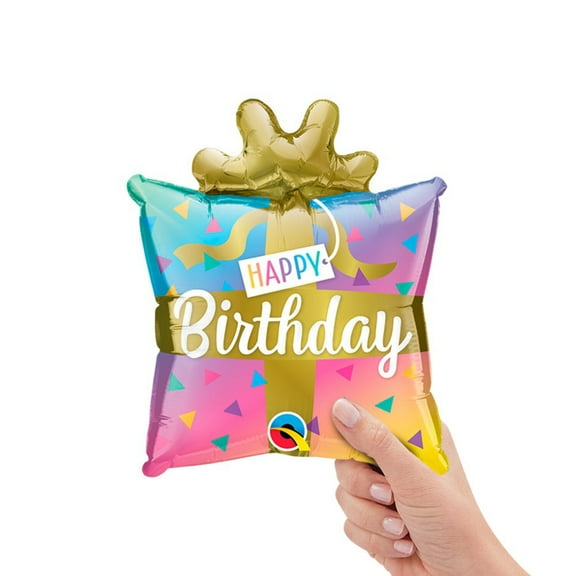 14 inch Birthday Present Mini Shape (Air-Fill Only) Foil Mylar Balloon - Party Supplies Decorations
