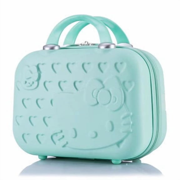 14-inch Cartoon KT Cat Portable Hand Luggage Compact Carry-On Makeup Bag Travel Case Cosmetic Case Storage Box Can attach to suitcase