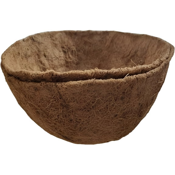 14 inch Coco Liner for planters, 2PCS Round Replacement Plant Basket Liners Coco Fiber Liner for Hanging Basket (14 inch Round)