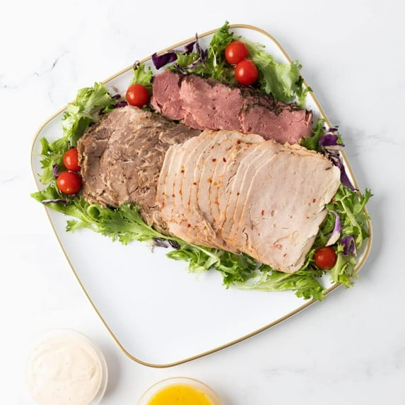 14" inch Disposable Square White with Gold Rim Plastic Serving Plates, China Like Party Plates, Heavy Duty Dinner Serving Plate, Platter, Weddings, Baby Showers, Catering, Non Toxic (1)