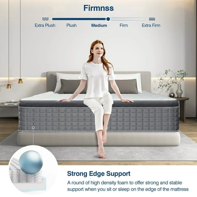 14 inch Full Mattress in a Box, Gel Memory Foam and Pocket Spring