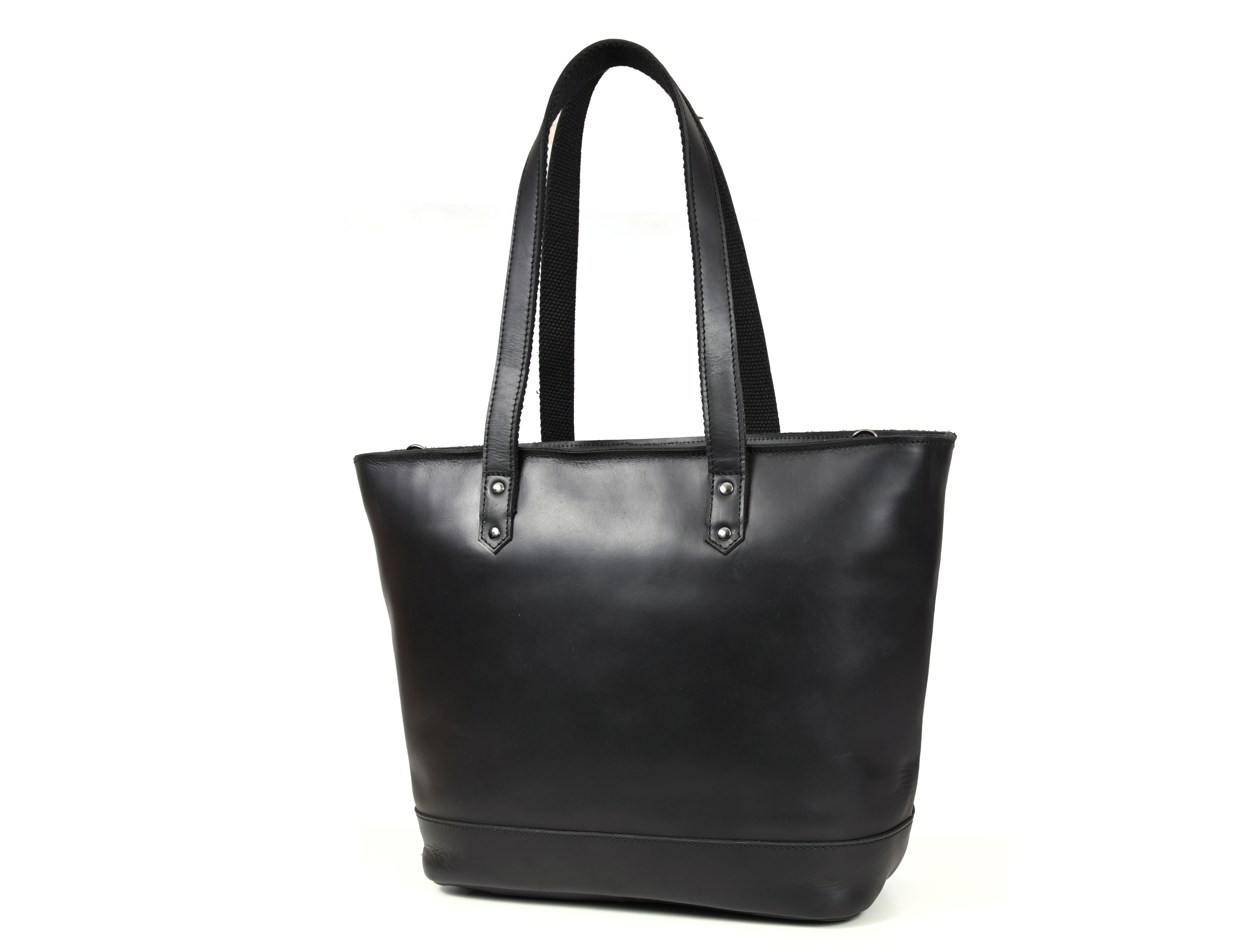 Luxury Leather Tote Bag for Women with Zipper and 14 inch Laptop  Compartment - Von Baer