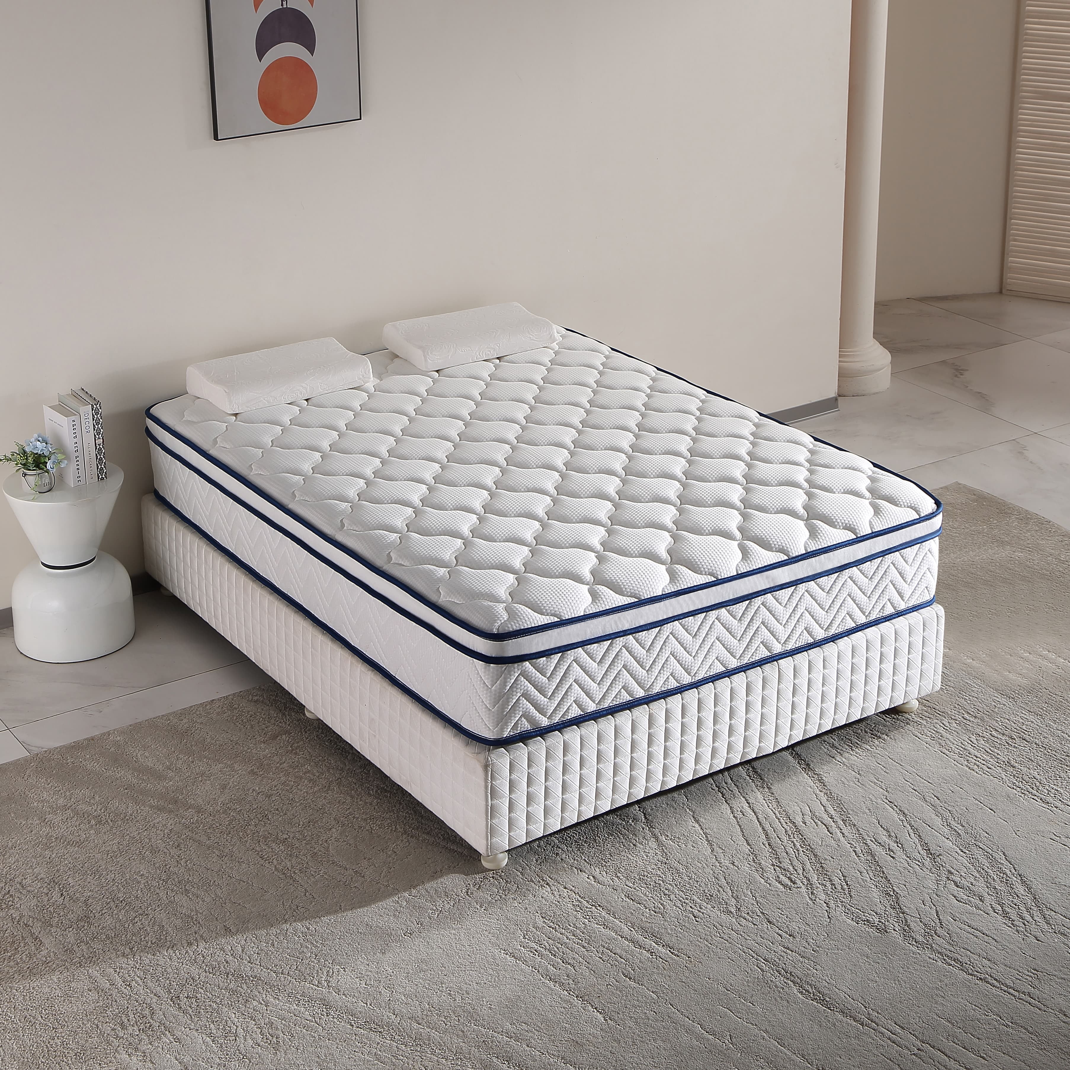 14 inch King Mattress, Memory Foam & Spring Hybrid Medium Comfort King Size in a Box,Adult