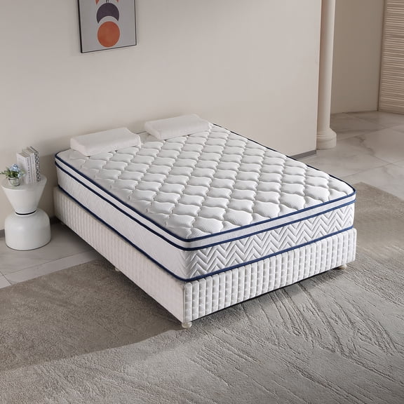 14 inch King Mattress, Memory Foam & Spring Hybrid Medium Comfort King Size in a Box,Adult