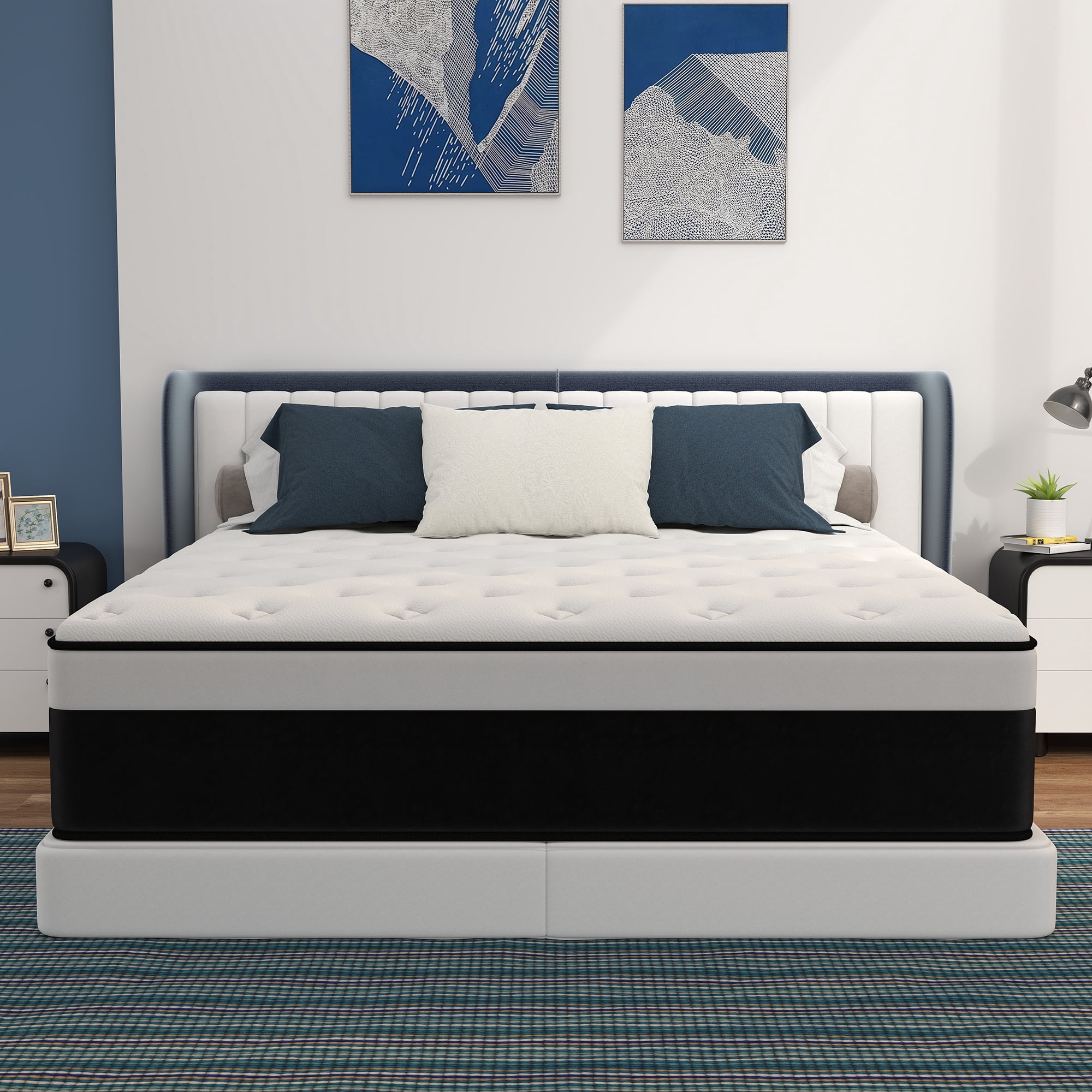 Mulinature 14 inch King Mattress in a Box, Gel Memory Foam and Pocket Spring Hybrid Mattress