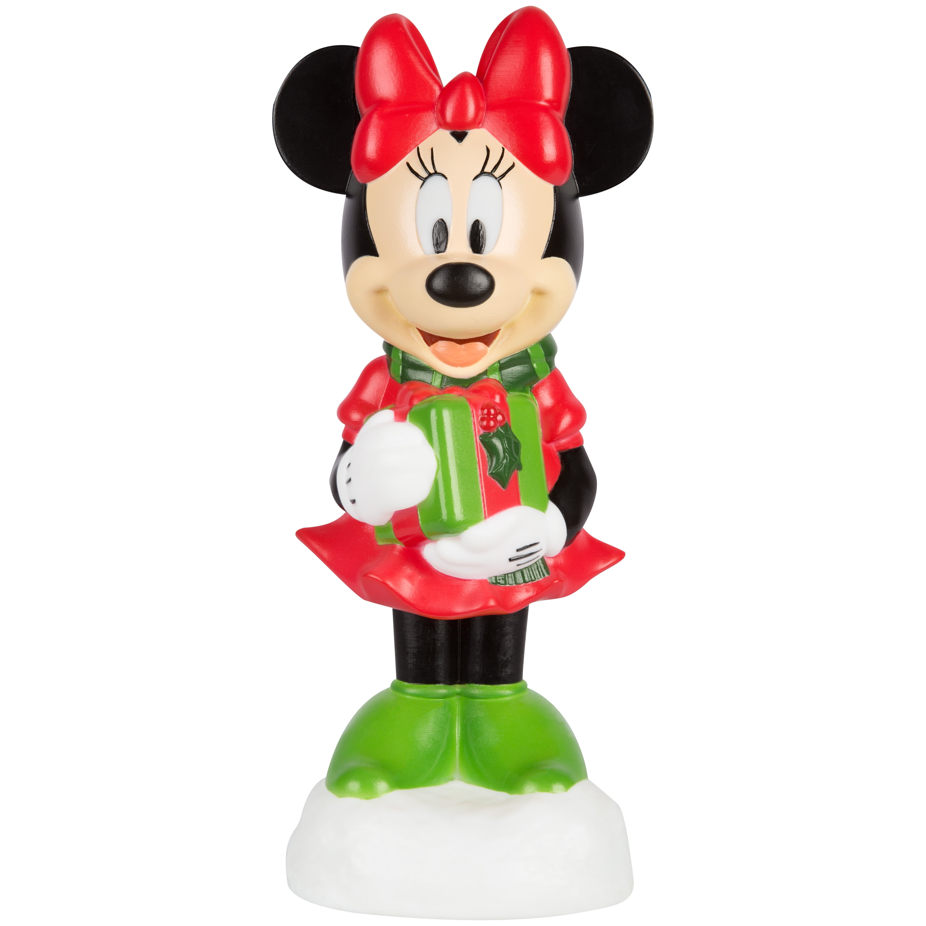 14 inch LED Lighted Minnie Mouse with Present Blow Mold Christmas Color