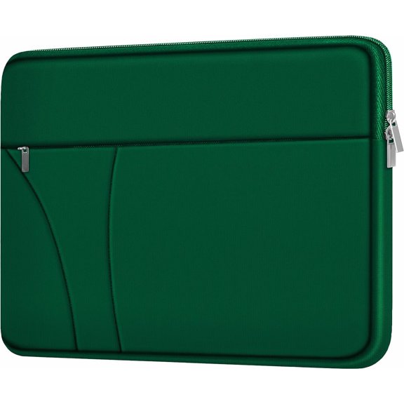 14 inch Laptop Sleeve, Traveling Laptop Case with Zippered Pocket, Shockproof Protective Carrying Briefcase Bag for 14" MacBook Air/Pro, , , , , Dark Green