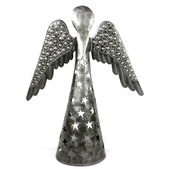 14-inch Metalwork Angel Wings Down Croix des Bouquets