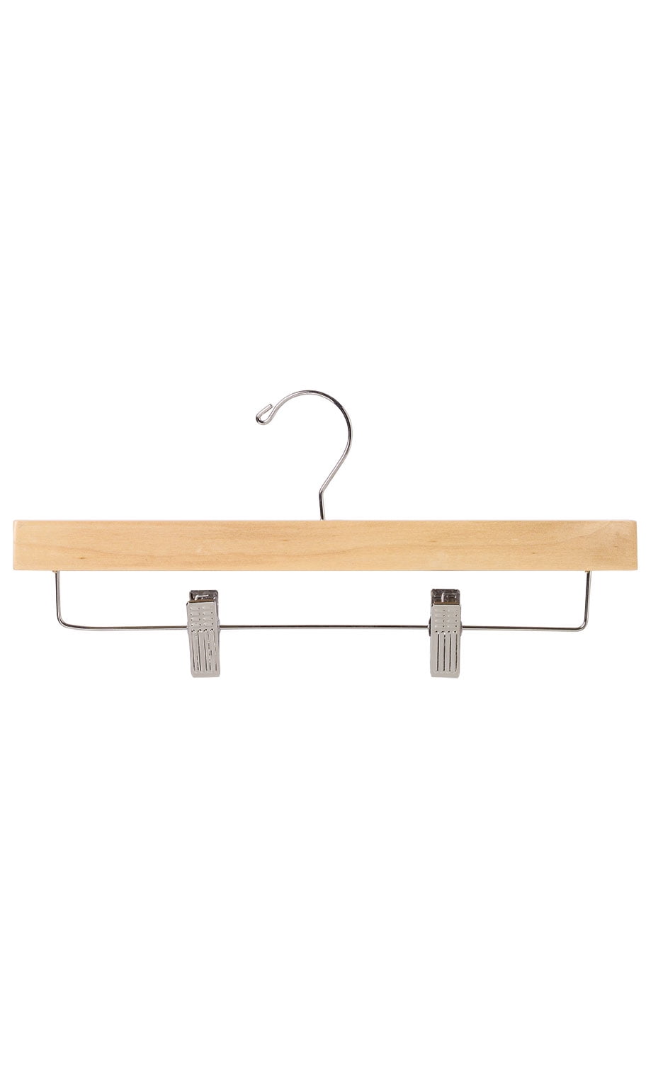 SSWBasics 14 inch Natural Wood Skirt and Pants Hangers - Case of 50