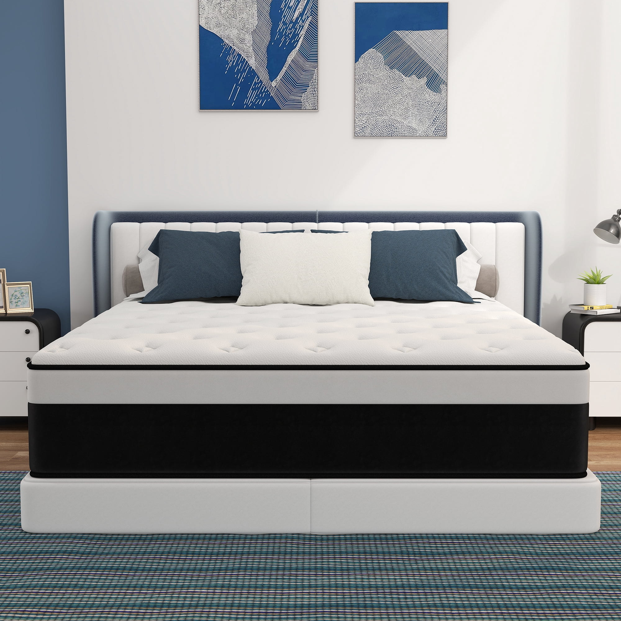Mulinature 14 inch Queen Mattress in a Box, Gel Memory Foam and Pocket Spring Hybrid Mattress