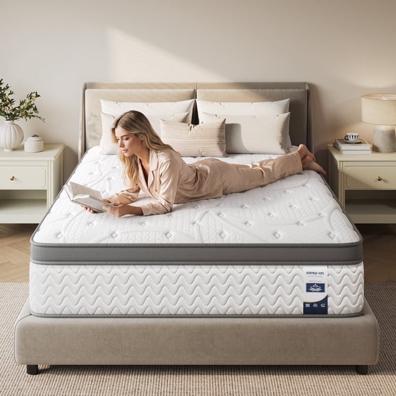 TOPAOK 14 inch Queen Size Mattress, Deep Sleep Cooling Hybrid Mattress in a Box, 365 Night Trial, CertiPUR US Certified
