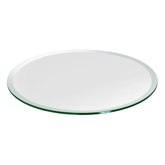14 inch Round Glass Table Top - Tempered - 1/2" Thick Glass Surface, Safe Beveled Edge, Multipurpose for Dining Table, Patio, Coffee and End Table