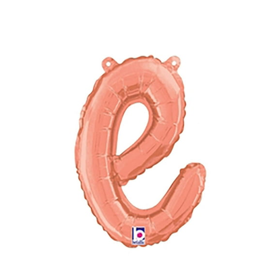 14 inch Script Letter E - Rose Gold (Air-Fill Only) Foil Mylar Balloon - Party Supplies Decorations