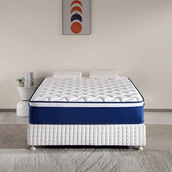 14 inch Twin plush Mattress, Memory Foam & Spring Hybrid Medium Comfort Twin Size in a Box,Adult,QOFYU