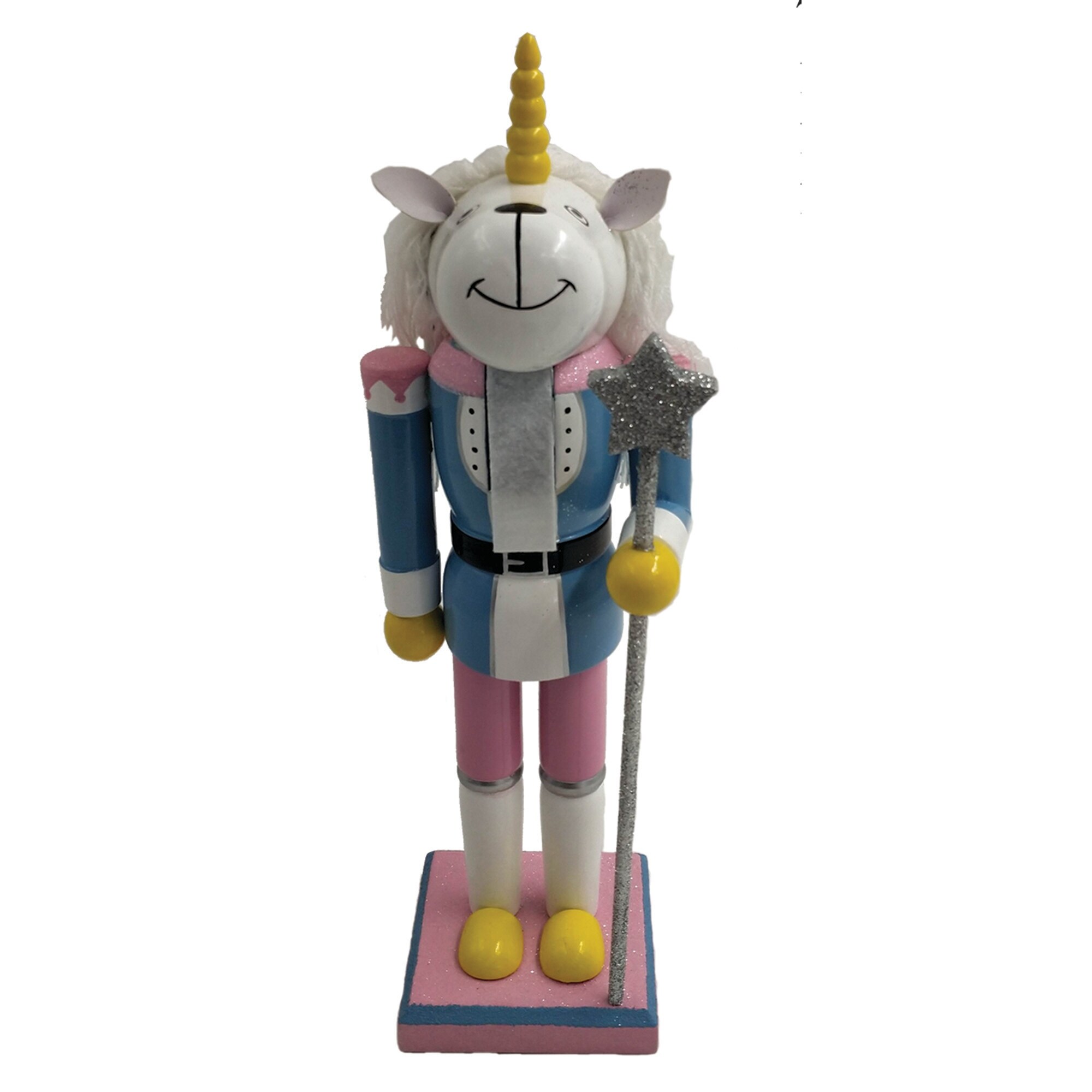 14 inch Unicorn Nutcracker pink