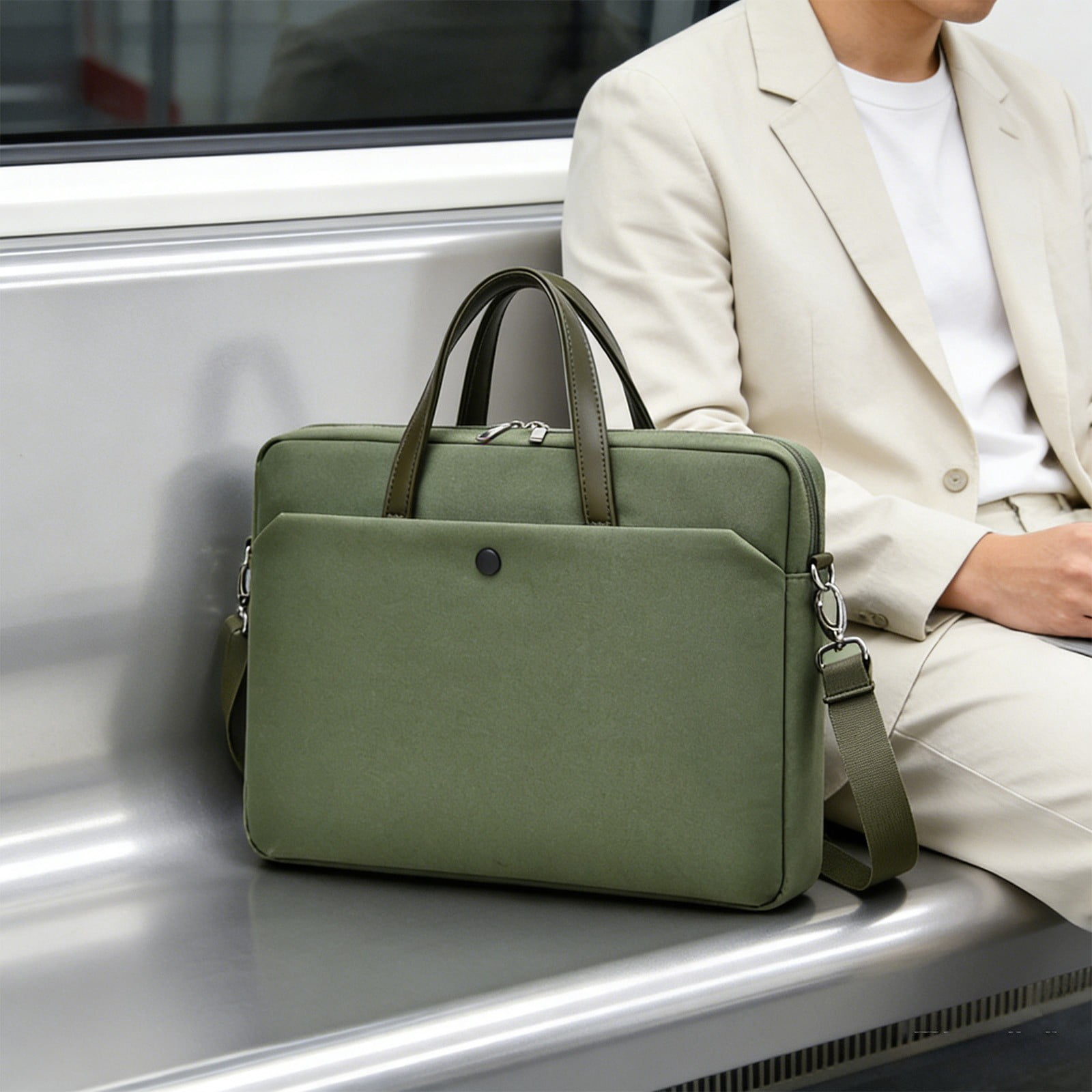 14 inch laptop bag messenger shoulder bag with shoulder strap and soft lining for 14 inch notebook or tablet, water travel work briefcase with extra storage pockets
