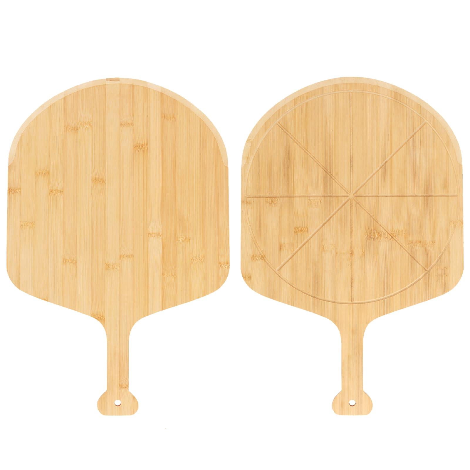 14 inch with grooves - 2 Pizza Peel Set, Double-sided Use Board for Bread Cheese Vegetable Fruits