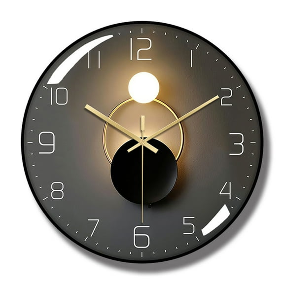 14 inches Decoration Wall Clock Super Thin Edge Battery Power Silent Black color