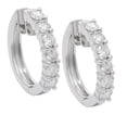 thumbnail image 1 of Diana M 14 Kt White Gold, 0.75" Hoop Earrings Featuring 1.80 Cts Tw Round Diamonds, 1 of 1