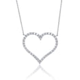 thumbnail image 1 of Diana M 14 Kt White Gold Open Heart Diamond Pendant, 1 of 1