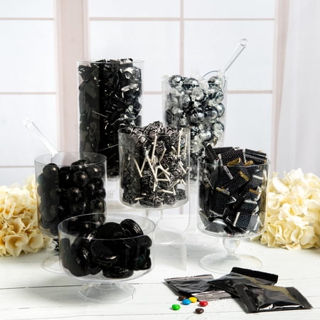 14 lbs+ Black Candy Buffet Individually Wrapped Candies (Serves 24-36) - Includes Truffles, Lollipops & More