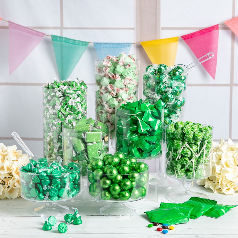 12 Light Green Watermelon Sugar Crystal Sticks – Individually Wrapped, For Candy Buffets & Cocktails