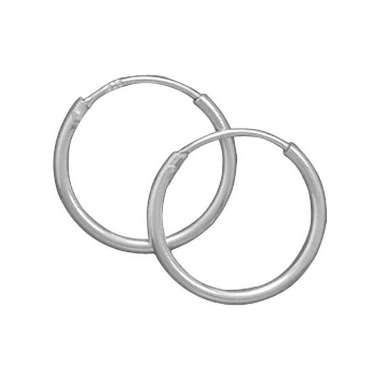 14 mm 925 Sterling Silver Endless Hoop Earrings - Walmart.com