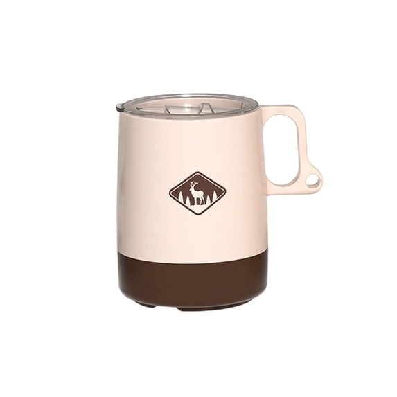 14 oz Camping Coffee Mug with Sealed Lid, Food-Safe PP Plastic Outdoor Cup with Hanging Handle for Hiking, Picnics & Home Use