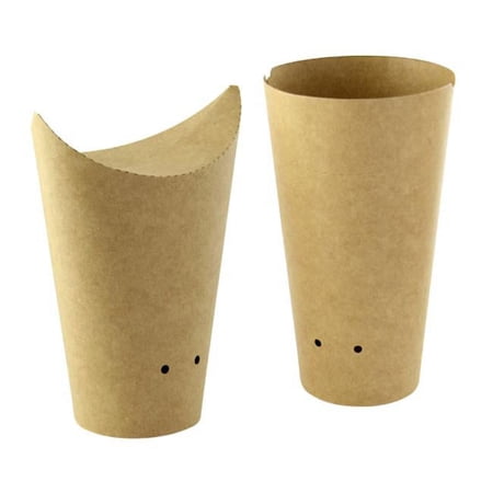 14 oz Closable Perforated Kraft Snack Cup, 2.36 x 6.3 in.