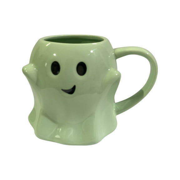 14 oz Halloween Ghost Coffee Mug - Cute Ceramic Ghost Shaped Mug Coffee Cup Halloween Accessories Birthday Gifts for Kids Adult